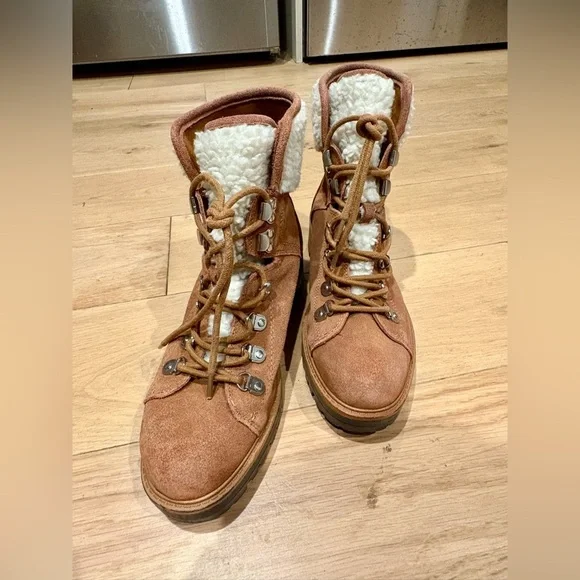 Marc Fisher Isalia Shearling Hiker Boots | Size 7 - Picture 2 of 7